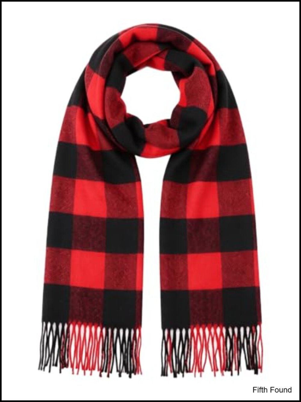 Buffalo Plaid Scarf Shawl Wrap Winter Polyester Fringed Unisex